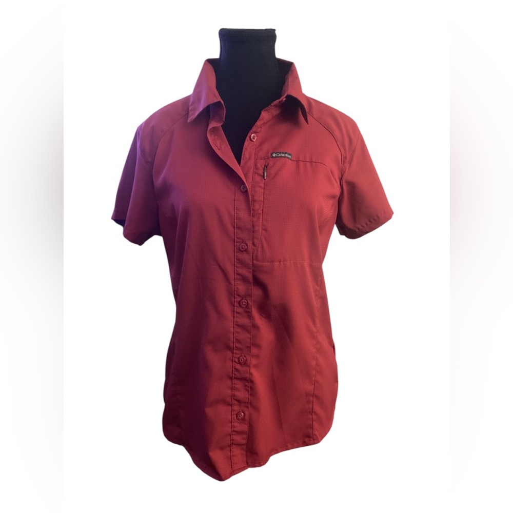 Columbia Burgundy Short Sleeve Shirt GUC M